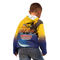 American Samoa Fautasi Kid Hoodie Bald Eage and Sailfish with Kakau Motifs - Polynesian Pride