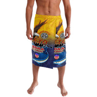 American Samoa Fautasi Lavalava Bald Eage and Sailfish with Kakau Motifs - Polynesian Pride