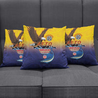 American Samoa Fautasi Pillow Cover Bald Eage and Sailfish with Kakau Motifs - Polynesian Pride