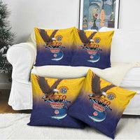 American Samoa Fautasi Pillow Cover Bald Eage and Sailfish with Kakau Motifs - Polynesian Pride