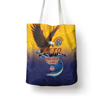 American Samoa Fautasi Tote Bag Bald Eage and Sailfish with Kakau Motifs - Polynesian Pride