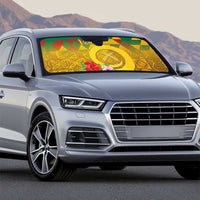 Melanesian Vanuatu Auto Sun Shade With Tapa Tribal Pattern and Triangle Geometric Tricolor - Polynesian Pride