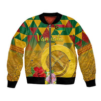Melanesian Vanuatu Bomber Jacket With Tapa Tribal Pattern and Triangle Geometric Tricolor - Polynesian Pride