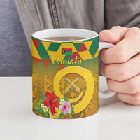Melanesian Vanuatu Ceramic Mug With Tapa Tribal Pattern and Triangle Geometric Tricolor - Polynesian Pride