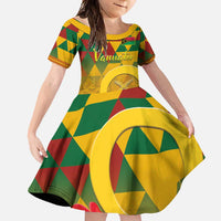 Melanesian Vanuatu Family Matching Tank Maxi Dress and Hawaiian Shirt With Tapa Tribal Pattern and Triangle Geometric Tricolor - Polynesian Pride