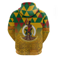 Melanesian Vanuatu Hoodie With Tapa Tribal Pattern and Triangle Geometric Tricolor - Polynesian Pride