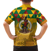 Melanesian Vanuatu Kid Hawaiian Shirt With Tapa Tribal Pattern and Triangle Geometric Tricolor LT03 - Polynesian Pride