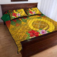Melanesian Vanuatu Quilt Bed Set With Tapa Tribal Pattern and Triangle Geometric Tricolor - Polynesian Pride