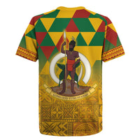 Melanesian Vanuatu Rugby Jersey With Tapa Tribal Pattern and Triangle Geometric Tricolor - Polynesian Pride