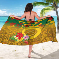 Melanesian Vanuatu Sarong With Tapa Tribal Pattern and Triangle Geometric Tricolor - Polynesian Pride