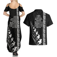 New Zealand Rugby Couples Matching Summer Maxi Dress and Hawaiian Shirt Haka Dance Tribal God Mask Maori Pattern LT03 - Polynesian Pride