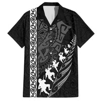 Custom New Zealand Rugby Hawaiian Shirt Haka Dance Tribal God Mask Maori Pattern LT03 Black - Polynesian Pride