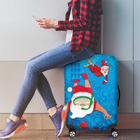 Hawaiian Santa Claus Snorkeling Luggage Cover Kakau and Polynesian Pattern LT03 - Polynesian Pride