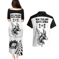 South Africa and New Zealand Couples Matching Puletasi Dress and Hawaiian Shirt Champion History Go Final 2023 Vintage Style LT03 - Polynesian Pride
