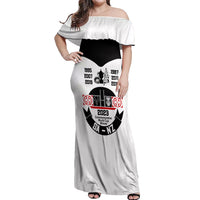 South Africa and New Zealand Off Shoulder Maxi Dress Champion History Go Final 2023 Vintage Style LT03 Women White - Polynesian Pride