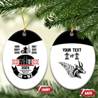 Personalised South Africa and New Zealand Ceramic Ornament Champion History Go Final 2023 Vintage Style LT03 Oval White - Polynesian Pride