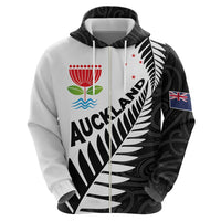 New Zealand Auckland Hoodie Auckland's Emblem and Silver Ferns - Maori Art Tattoo