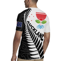 New Zealand Auckland Rugby Jersey Auckland's Emblem and Silver Ferns - Maori Art Tattoo