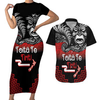 Aotearoa Toitu Te Tiriti Couples Matching Short Sleeve Bodycon Dress and Hawaiian Shirt New Zealand Honour the Treaty - Fight Together