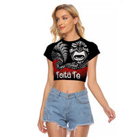 Aotearoa Toitu Te Tiriti Raglan Cropped T Shirt New Zealand Honour the Treaty - Fight Together