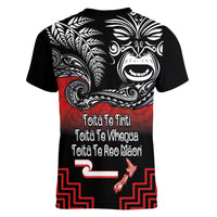 Aotearoa Toitu Te Tiriti Women V-Neck T-Shirt New Zealand Honour the Treaty - Fight Together LT03 - Polynesian Pride