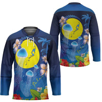 Palau Jellyfish Hockey Jersey Ocean Heritage Tropical Plants - Polynesian Pride