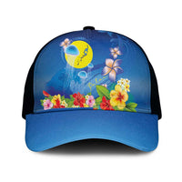 Palau Jellyfish Mesh Trucker Cap Ocean Heritage Tropical Plants LT03 One Size Black Blue - Polynesian Pride