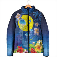 Palau Jellyfish Padded Jacket Ocean Heritage Tropical Plants - Polynesian Pride