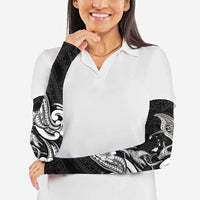 Hawaiian Manta Rays Arm Sleeves Tribal Hibiscus Polynesian Tattoos Black Color - Polynesian Pride