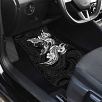 Hawaiian Manta Rays Car Mats Tribal Hibiscus Polynesian Tattoos Black Color - Polynesian Pride