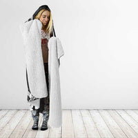 Hawaiian Manta Rays Hooded Blanket Tribal Hibiscus Polynesian Tattoos Black Color - Polynesian Pride