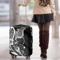 Hawaiian Manta Rays Luggage Cover Tribal Hibiscus Polynesian Tattoos Black Color - Polynesian Pride