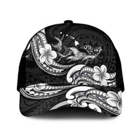Hawaiian Manta Rays Mesh Trucker Cap Tribal Hibiscus Polynesian Tattoos Black Color - Polynesian Pride