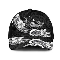 Hawaiian Manta Rays Mesh Trucker Cap Tribal Hibiscus Polynesian Tattoos Black Color - Polynesian Pride
