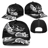 Hawaiian Manta Rays Mesh Trucker Cap Tribal Hibiscus Polynesian Tattoos Black Color - Polynesian Pride