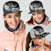Hawaiian Manta Rays Mesh Trucker Cap Tribal Hibiscus Polynesian Tattoos Black Color - Polynesian Pride