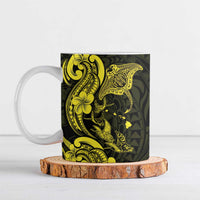 Hawaiian Manta Rays Ceramic Mug Tribal Hibiscus Polynesian Tattoos Yellow Color LT03 Yellow - Polynesian Pride