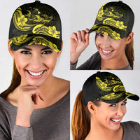 Hawaiian Manta Rays Classic Cap Tribal Hibiscus Polynesian Tattoos Yellow Color - Polynesian Pride