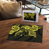 Hawaiian Manta Rays Puzzle Tribal Hibiscus Polynesian Tattoos Yellow Color - Polynesian Pride