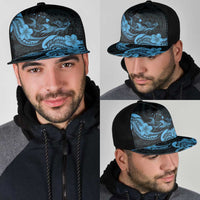 Hawaiian Manta Rays Mesh Trucker Cap Tribal Hibiscus Polynesian Tattoos Blue Color LT03 - Polynesian Pride