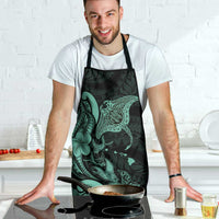 Hawaiian Manta Rays Apron Tribal Hibiscus Polynesian Tattoos Turquoise Color LT03 - Polynesian Pride