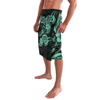 Hawaiian Manta Rays Lavalava Tribal Hibiscus Polynesian Tattoos Turquoise Color - Polynesian Pride