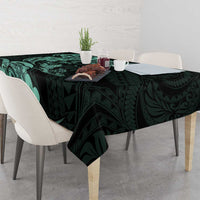 Hawaiian Manta Rays Tablecloth Tribal Hibiscus Polynesian Tattoos Turquoise Color LT03 - Polynesian Pride