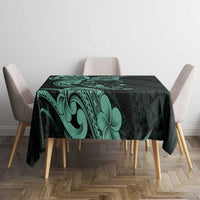 Hawaiian Manta Rays Tablecloth Tribal Hibiscus Polynesian Tattoos Turquoise Color LT03 - Polynesian Pride