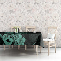 Hawaiian Manta Rays Tablecloth Tribal Hibiscus Polynesian Tattoos Turquoise Color LT03 - Polynesian Pride