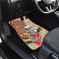 Guam Seal and Latte Stone With Ethnic Tapa Pattern Car Mats Peach Fuzz Color LT03 - Polynesian Pride