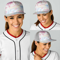 Hawaiian and Japanese Culture Together Baseball Net Cap Tribal Motifs with Lei and Japanese Sakura Pattern