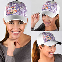 Hawaiian and Japanese Culture Together Classic Cap Tropical Honu with Japanese Elements Purple Color
