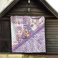 Hawaiian and Japanese Culture Together Quilt Tropical Honu with Japanese Elements Purple Color LT03 - Polynesian Pride