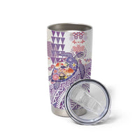 Hawaiian and Japanese Culture Together Tumbler Cup Tropical Honu with Japanese Elements Purple Color